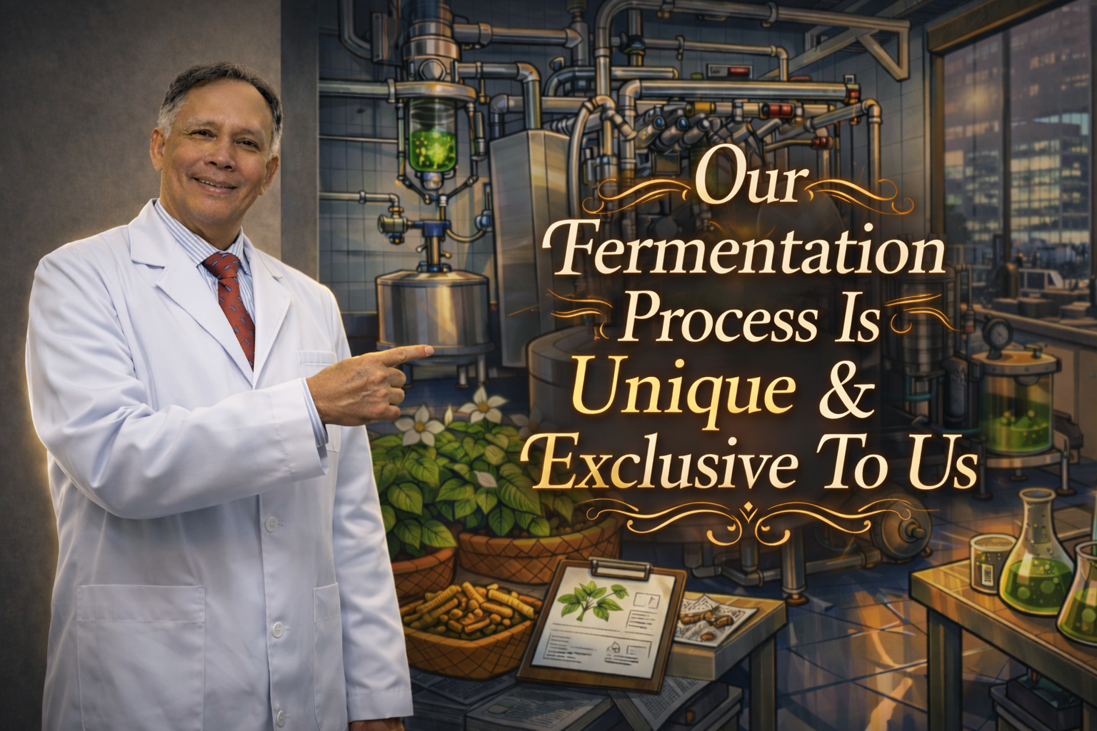 Thai woman in traditional attire holding PluriActiv in a serene Thai stream setting